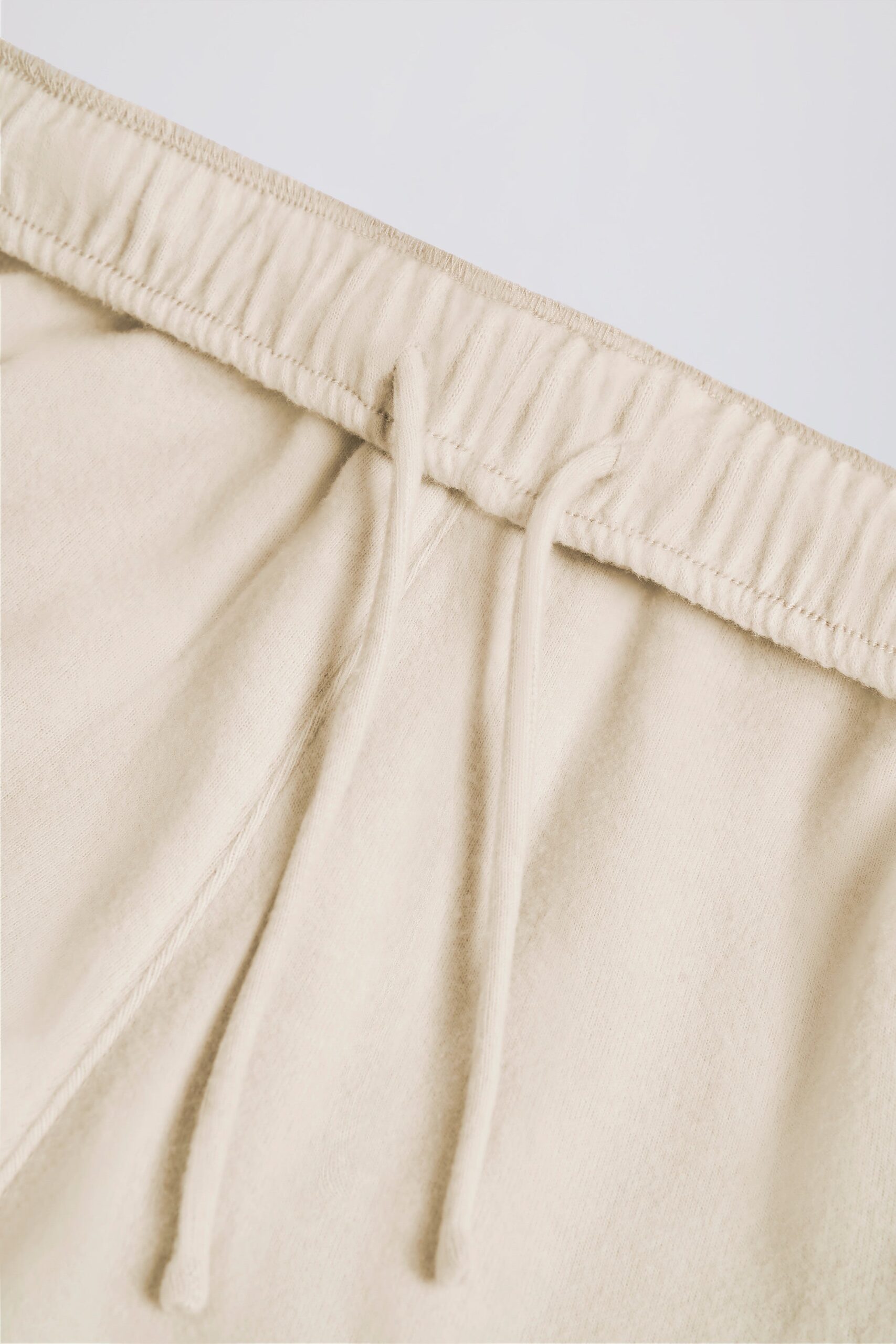 Brushed Jersey Wide-Leg Joggers in Ecru - Image 5