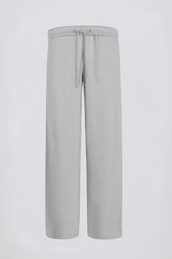 Brushed Jersey Wide-Leg Joggers in Fog Grey - Image 2