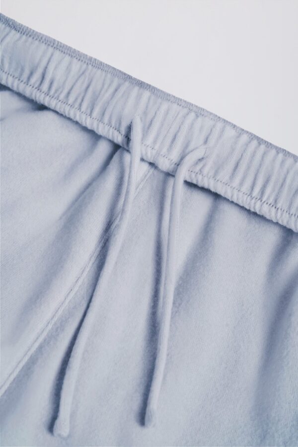 Brushed Jersey Wide-Leg Joggers in Soft Blue - Image 4