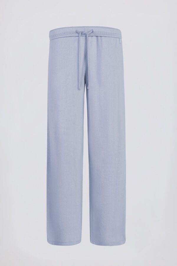 Petite Brushed Jersey Wide-Leg Joggers in Soft Blue - Image 2