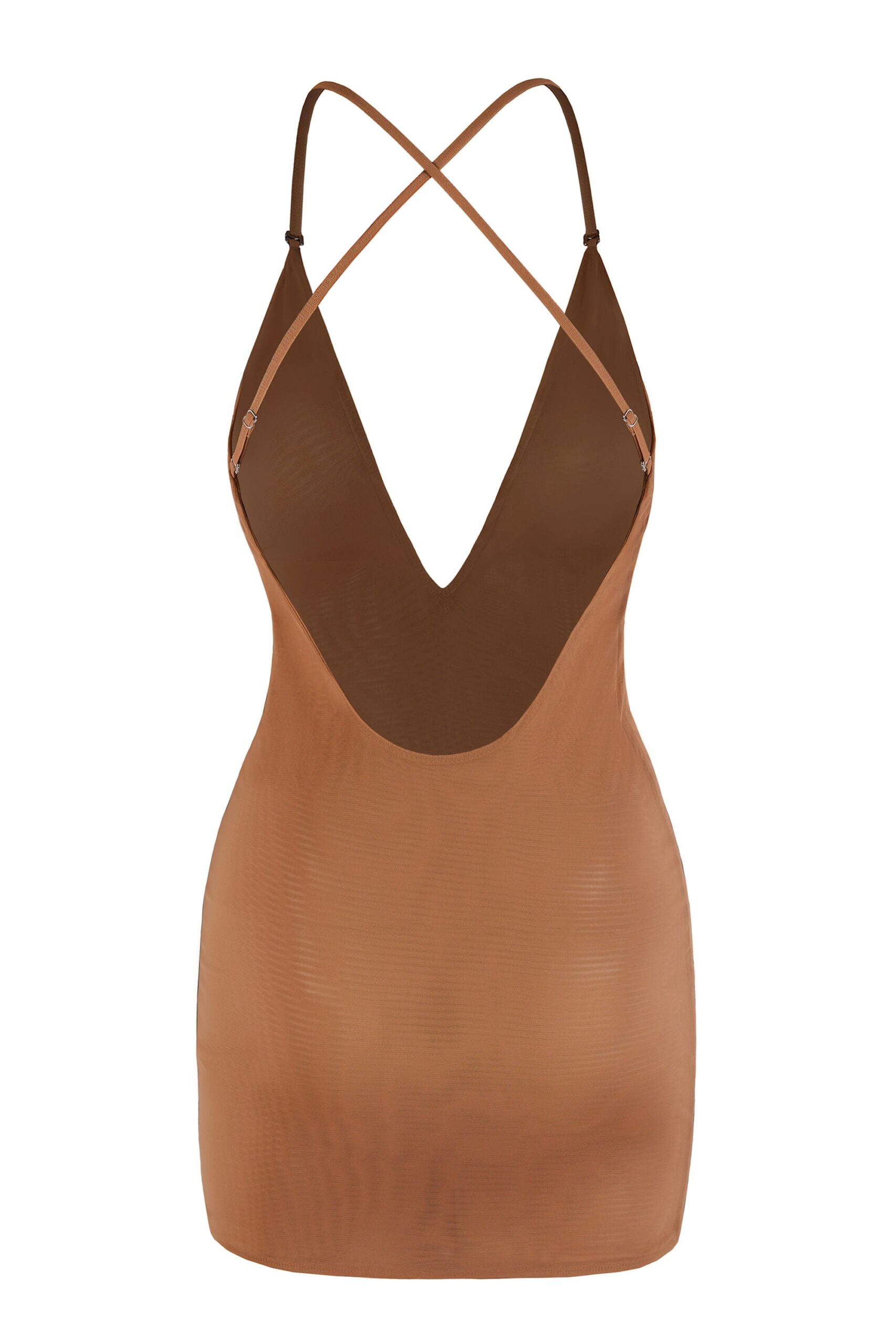 Intimates Soft Mesh Multiway Mini Dress in Honey - Image 4