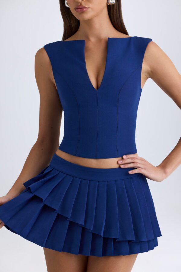 Open-Front Crop Top in True Navy - Image 2