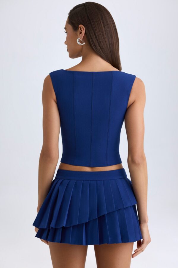 Open-Front Crop Top in True Navy - Image 3