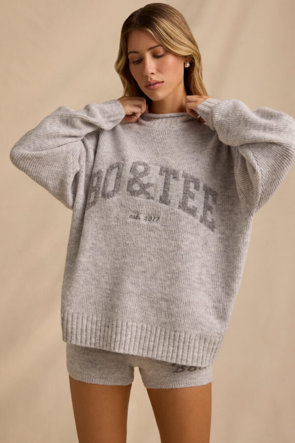 Mid-Rise Knit Mini Shorts in Ice Marl - Image 6