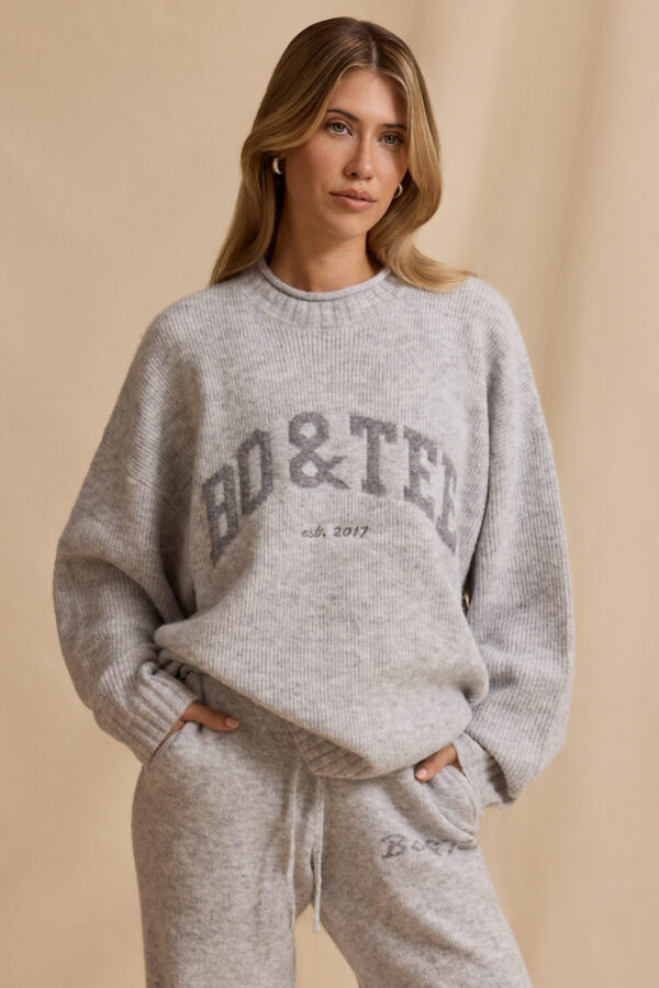 Oversized Knit Jumper in Ice Marl - Image 6