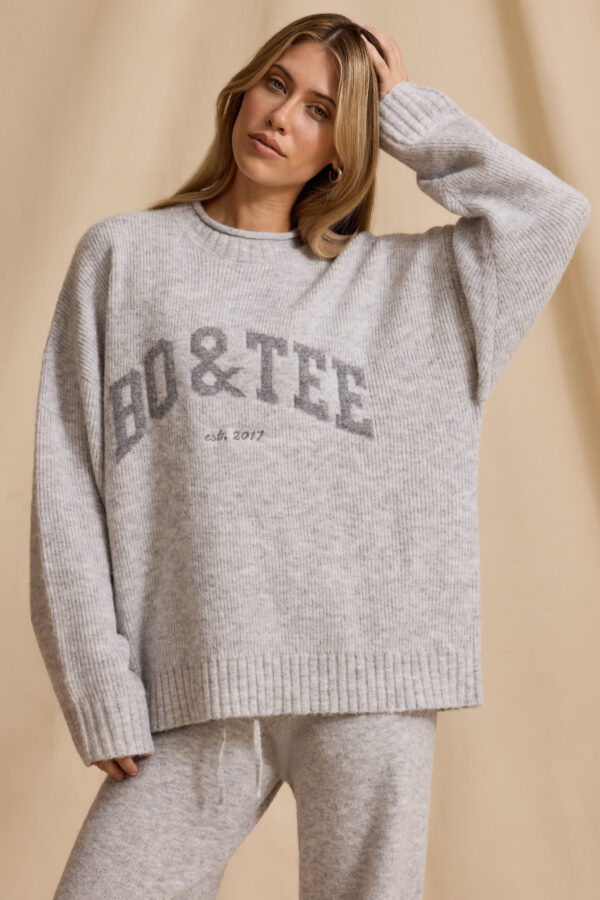 Oversized Knit Jumper in Ice Marl - Image 7