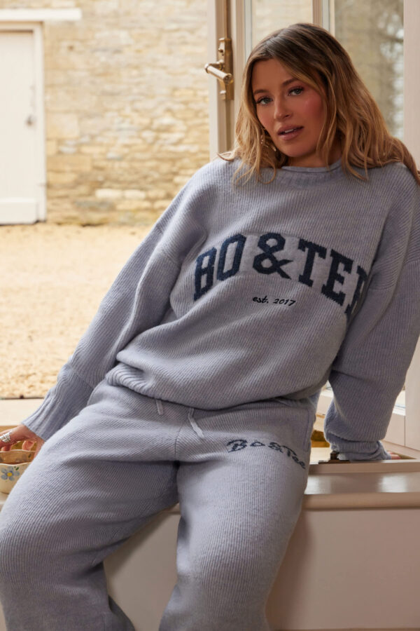 Oversized Knit Jumper in Soft Blue - Image 2