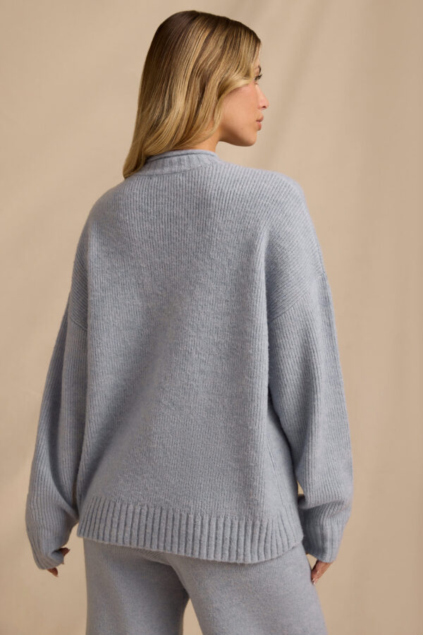 Oversized Knit Jumper in Soft Blue - Image 3