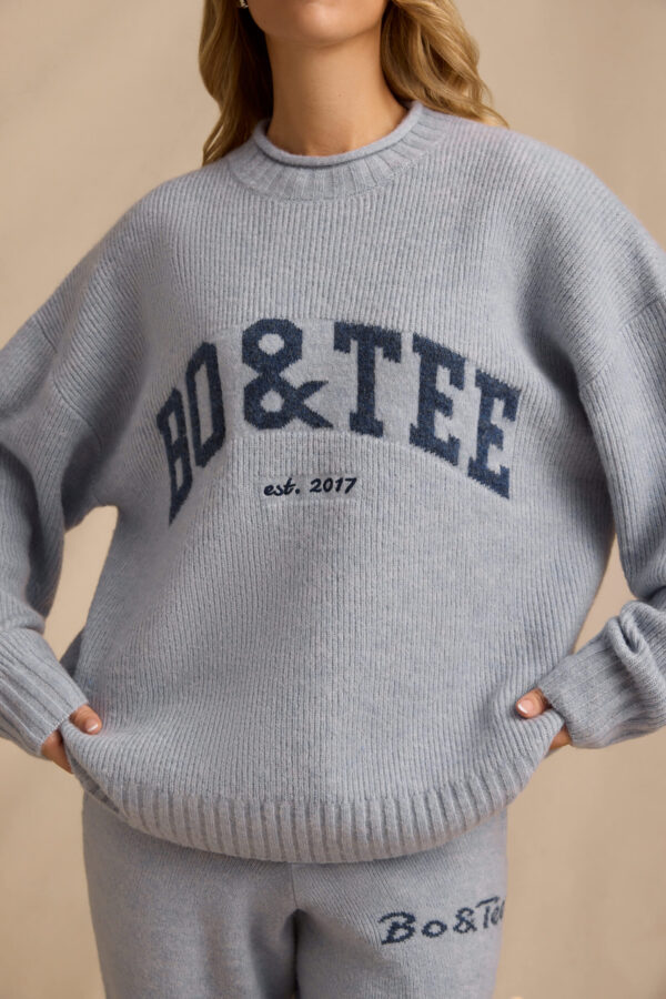 Oversized Knit Jumper in Soft Blue - Image 5
