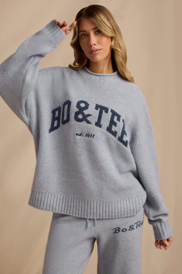 Oversized Knit Jumper in Soft Blue - Image 6