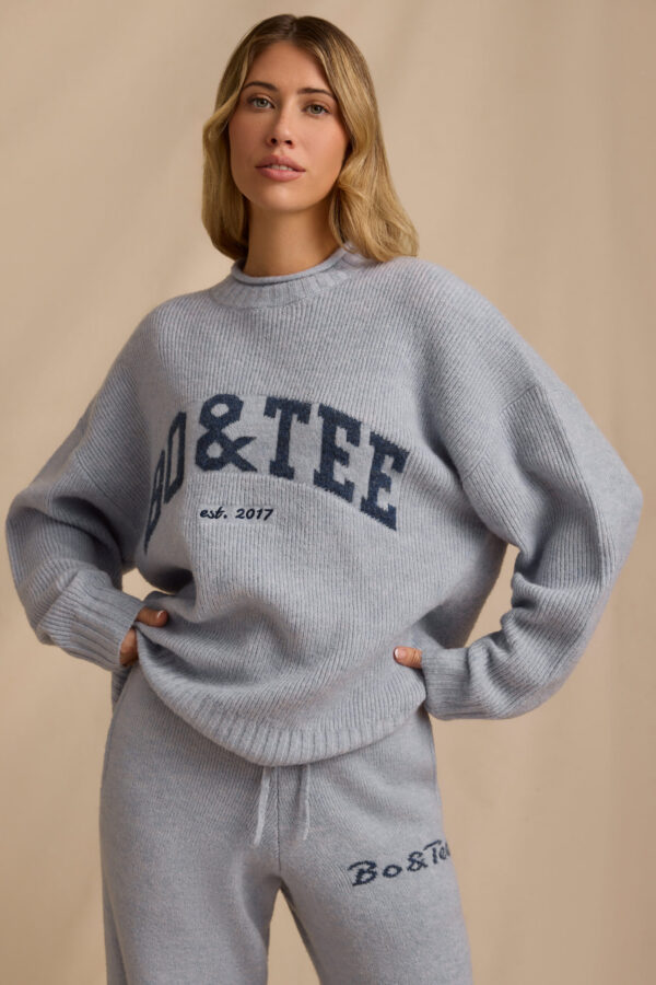 Oversized Knit Jumper in Soft Blue - Image 7