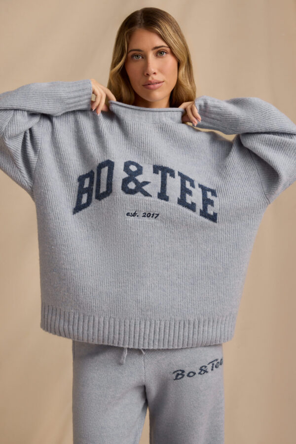 Oversized Knit Jumper in Soft Blue - Image 8