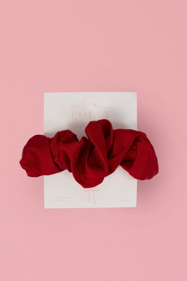 Oversized Scrunchie in Ruby Red - Image 3