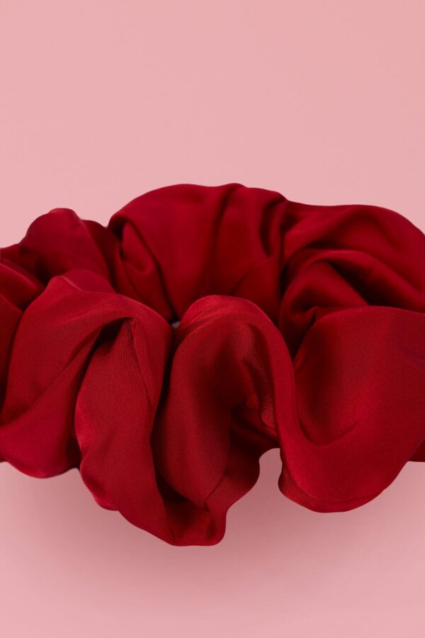 Oversized Scrunchie in Ruby Red - Image 4