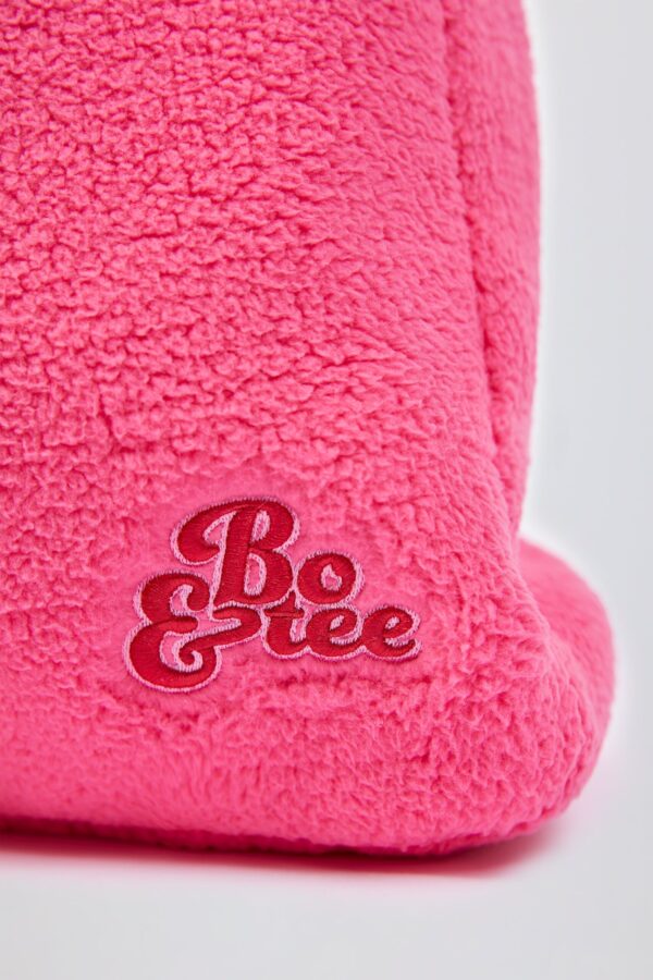 Oversized Fleece Tote Bag in Hot Pink - Image 5
