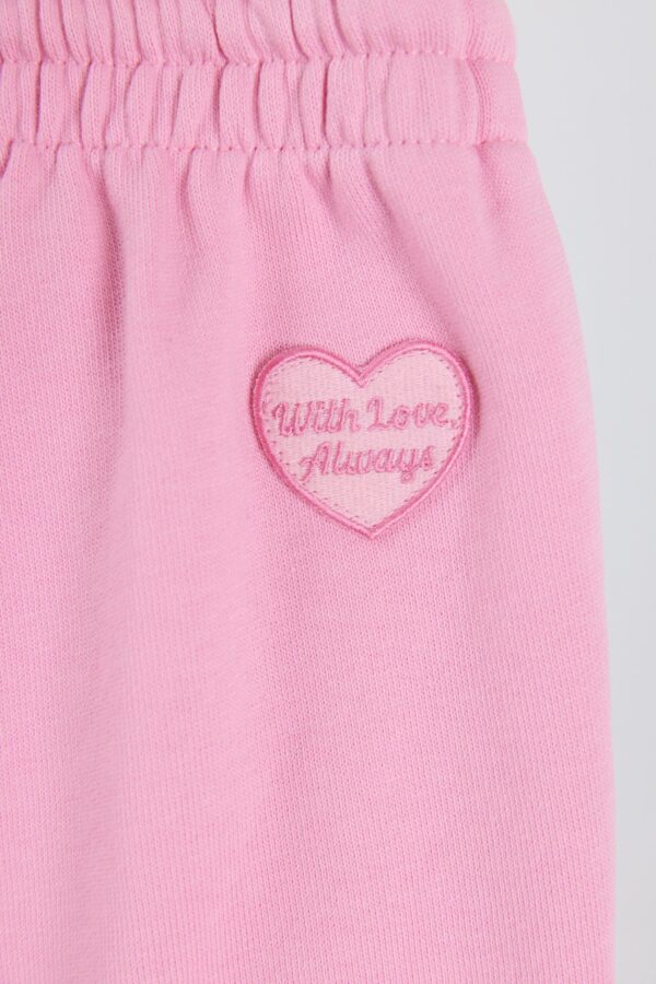 Mid-Rise Wide-Leg Joggers in Baby Pink - Image 5