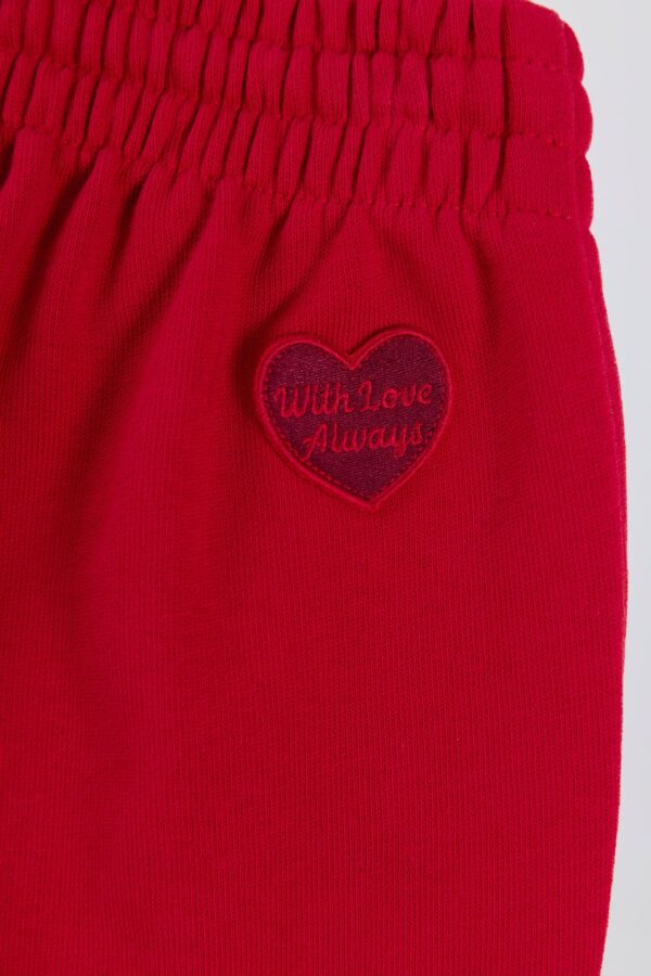 Mid-Rise Wide-Leg Joggers in Hot Red - Image 5