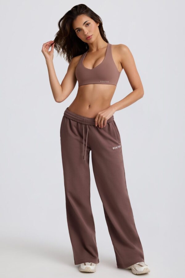 Mid-Rise Wide-Leg Joggers in Mocha - Image 12