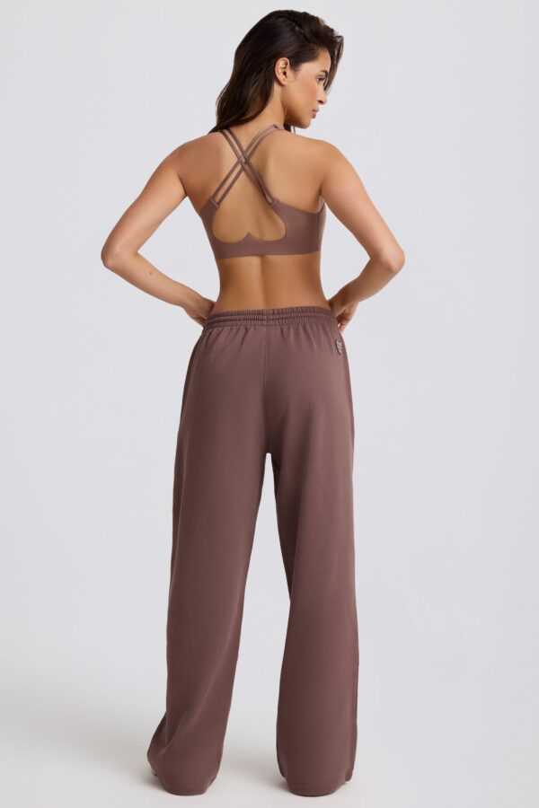 Mid-Rise Wide-Leg Joggers in Mocha - Image 3