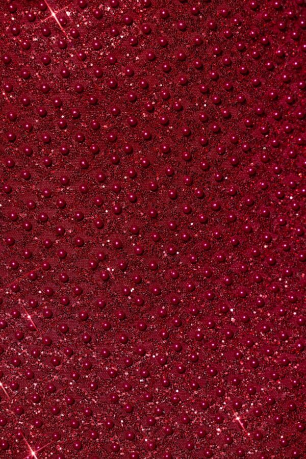 Embellished Sweetheart-Neck Mini Dress in Red - Image 4