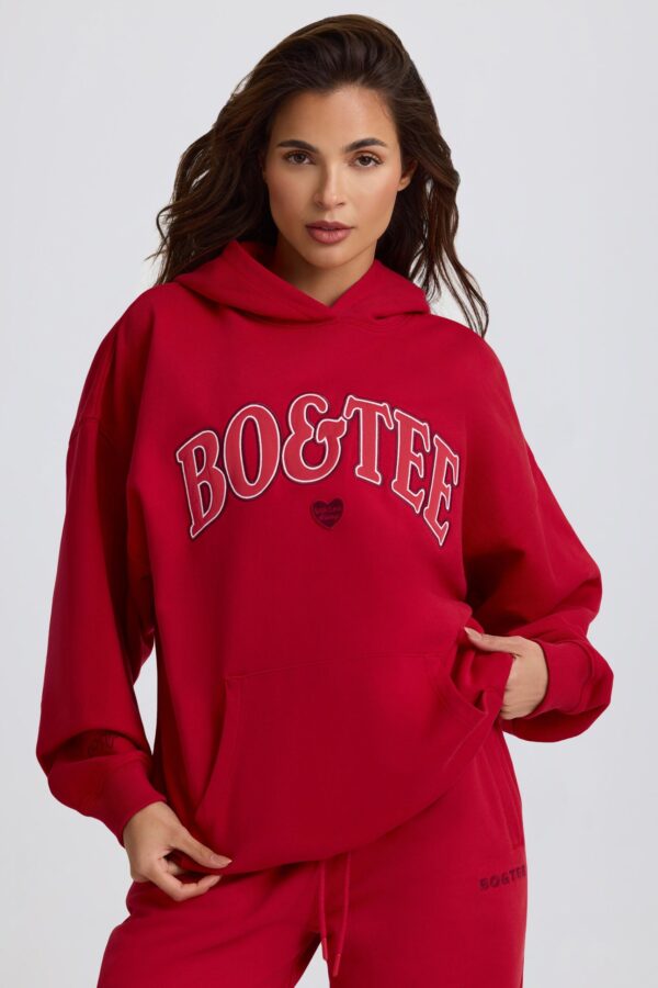Oversized Hoodie in Hot Red - Image 8