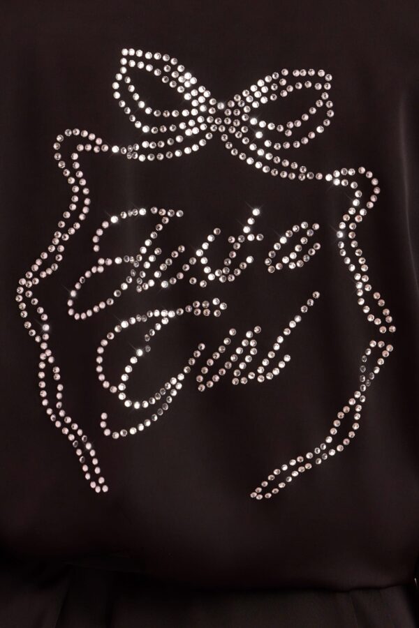 Embellished Wrap-Over Robe in Black - Image 4