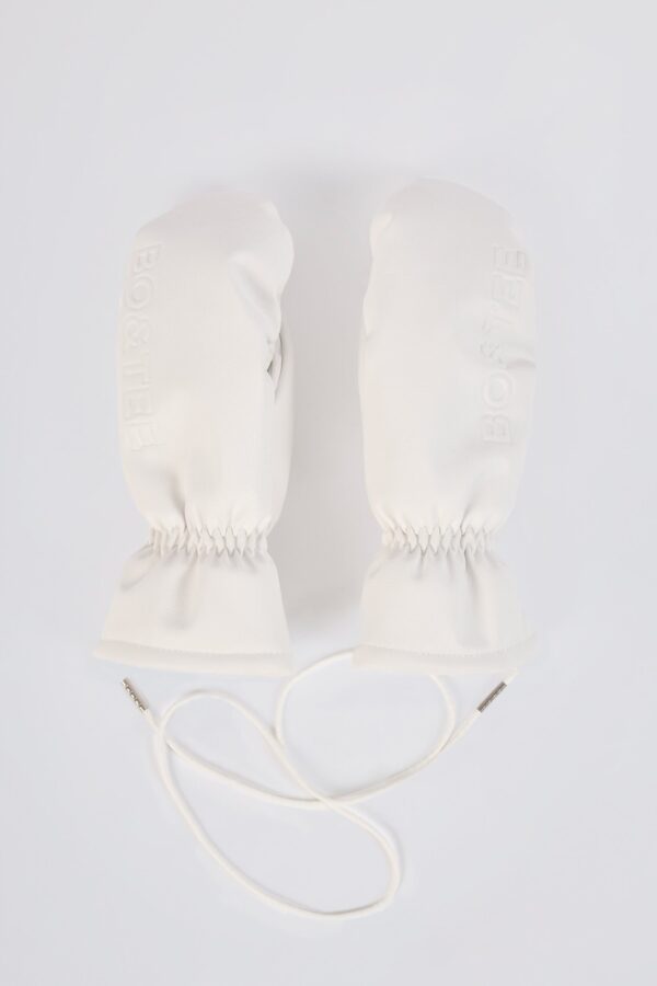 Faux-Leather Gloves in Ice White - Image 3