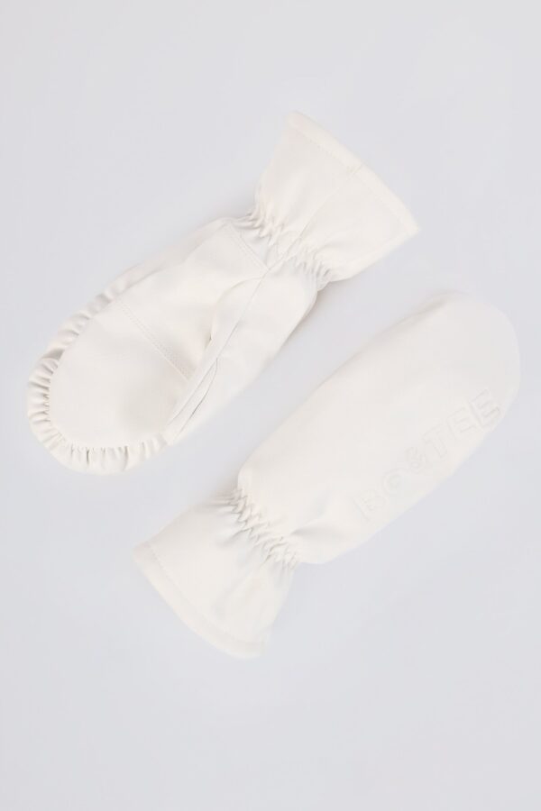 Faux-Leather Gloves in Ice White - Image 4