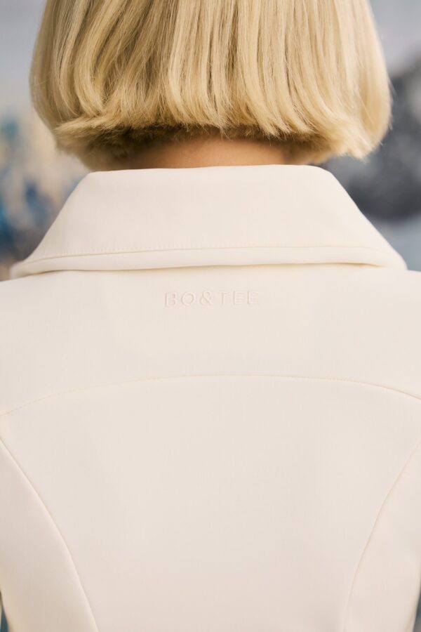 Fleece-Lined Belted Ski Suit in Ice White - Image 5