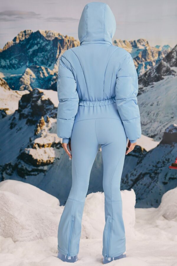 Fleece-Lined Hooded Ski Suit in Ice Blue - Image 2