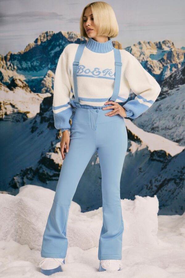 Fleece-Lined Ski Trousers in Ice Blue - Image 9