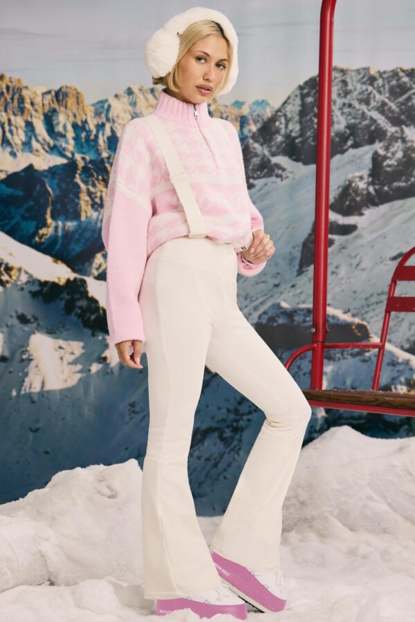 Fleece-Lined Ski Trousers in Ice White - Image 3