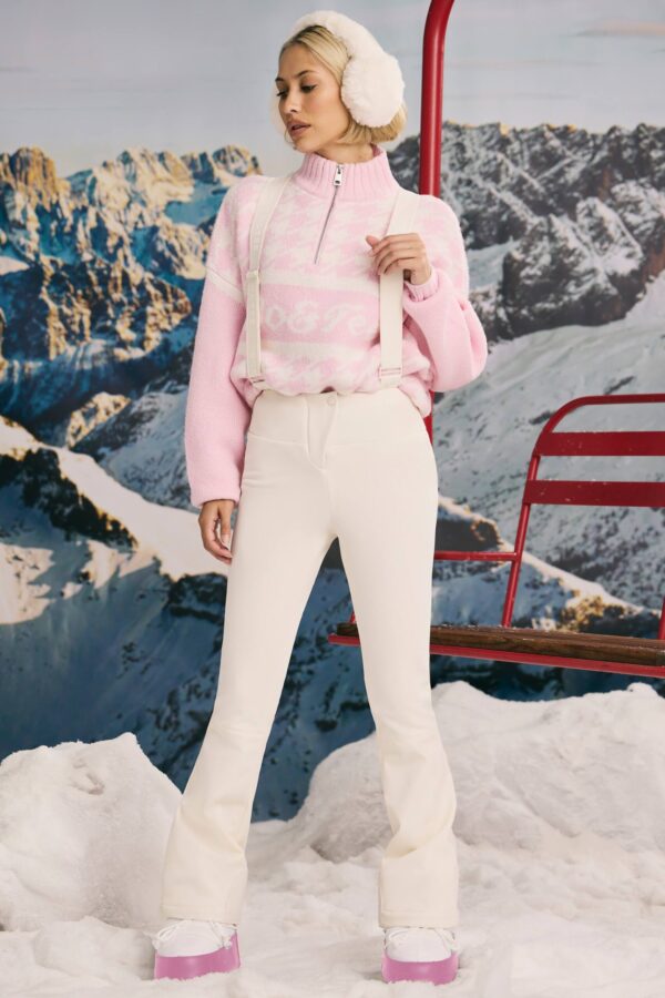 Fleece-Lined Ski Trousers in Ice White - Image 6