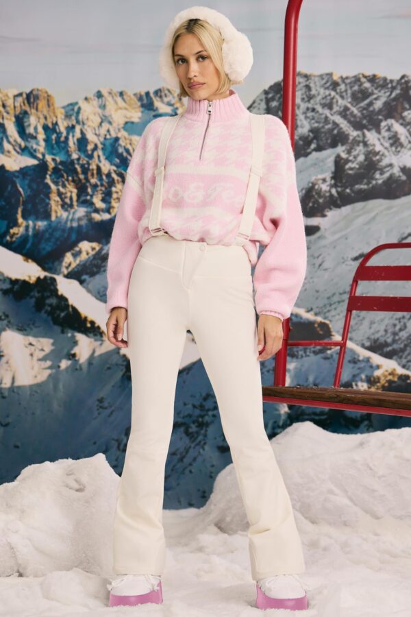 Fleece-Lined Ski Trousers in Ice White - Image 8