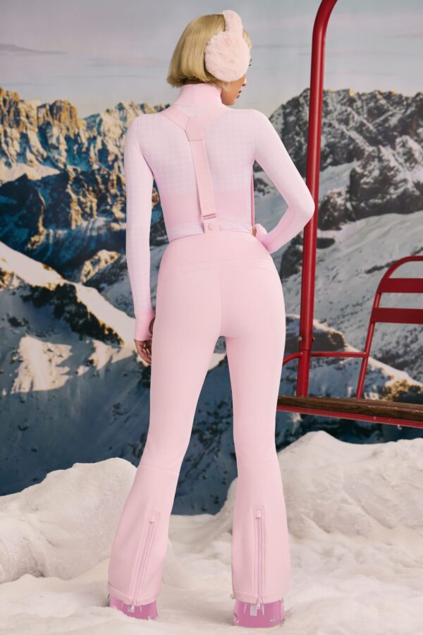 Fleece-Lined Ski Trousers in Pastel Pink - Image 2