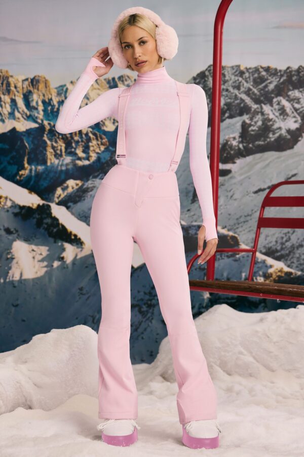 Fleece-Lined Ski Trousers in Pastel Pink - Image 7