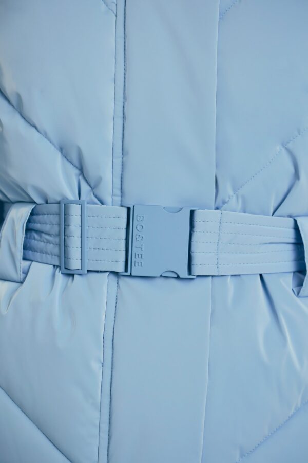 Oversized Quilted Hooded Ski Jacket in Ice Blue - Image 4