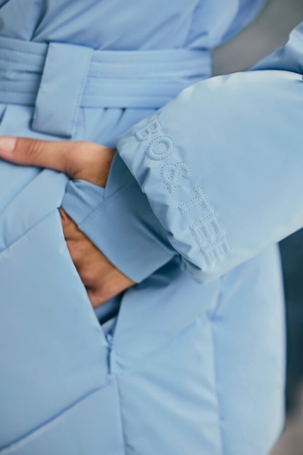 Oversized Quilted Hooded Ski Jacket in Ice Blue - Image 5