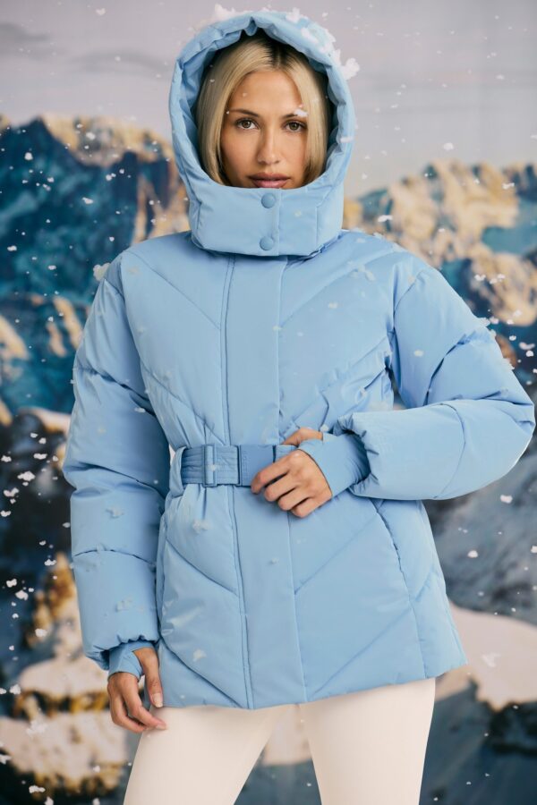 Oversized Quilted Hooded Ski Jacket in Ice Blue - Image 8