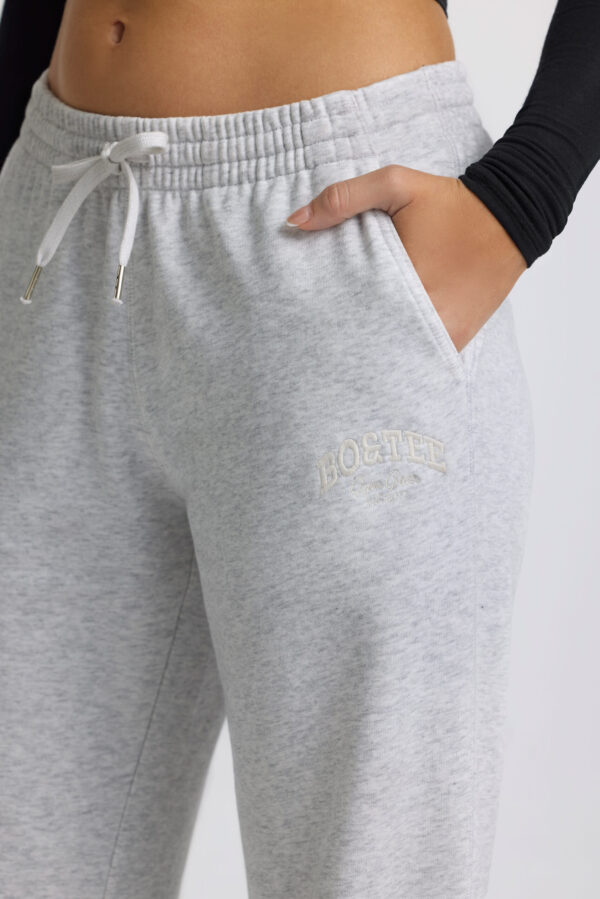 Low-Rise Wide-Leg Joggers in Grey Marl - Image 5