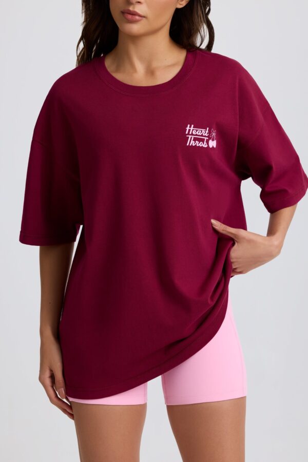 Oversized T-Shirt in Burgundy - Image 5