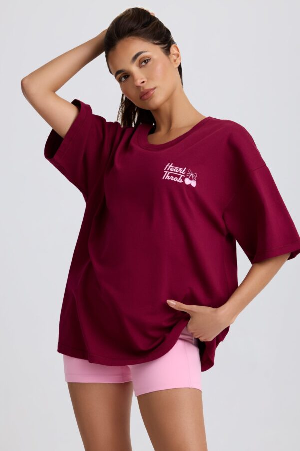 Oversized T-Shirt in Burgundy - Image 8